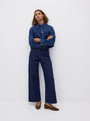 Reserved - Jeansy wide leg comfort - granatowy