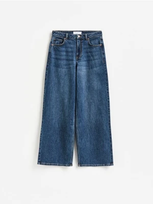 Reserved - Jeansy wide leg comfort - granatowy