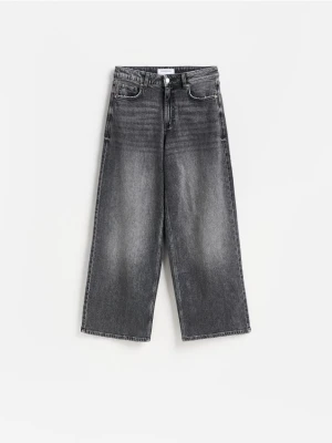 Reserved - Jeansy wide leg comfort - szary
