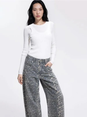 Reserved - Jeansy wide leg comfort - wielobarwny