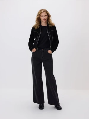 Reserved - Jeansy wide leg - czarny