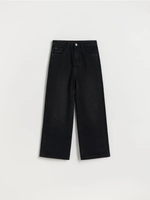 Reserved - Jeansy wide leg - czarny