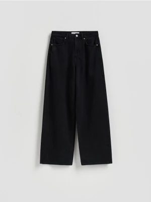 Reserved - Jeansy wide leg - czarny
