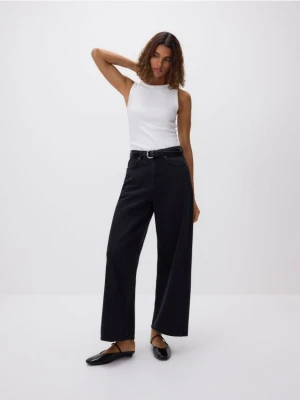 Reserved - Jeansy wide leg - czarny