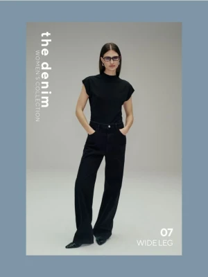 Reserved - Jeansy wide leg - czarny