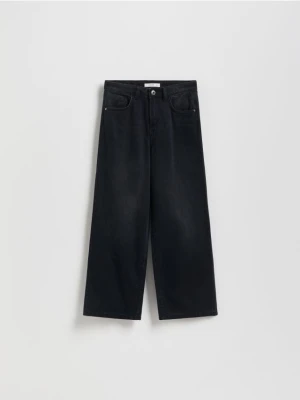 Reserved - Jeansy wide leg - czarny