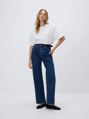 Reserved - Jeansy wide leg - granatowy