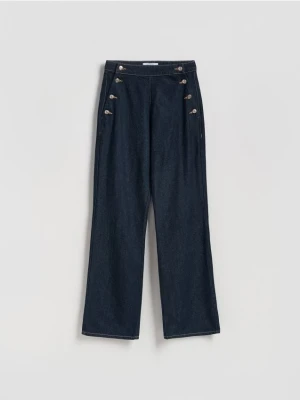 Reserved - Jeansy wide leg - granatowy