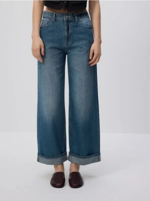 Reserved - Jeansy wide leg - granatowy