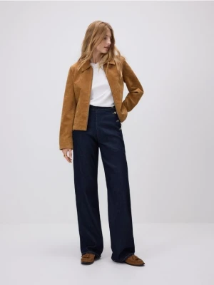 Reserved - Jeansy wide leg - granatowy