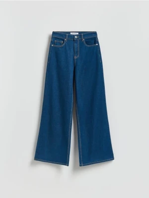 Reserved - Jeansy wide leg - granatowy