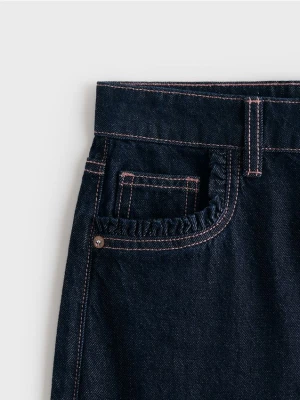 Reserved - Jeansy wide leg - granatowy