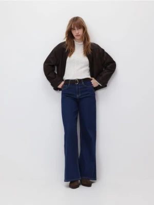 Reserved - Jeansy wide leg - granatowy