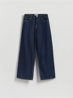 Reserved - Jeansy wide leg - granatowy