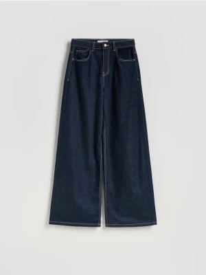 Reserved - Jeansy wide leg - granatowy