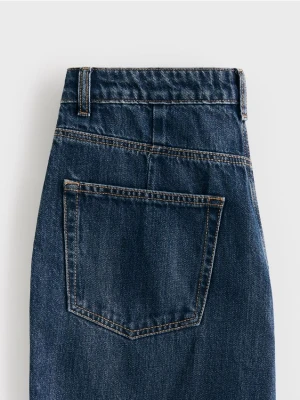 Reserved - Jeansy wide leg - granatowy