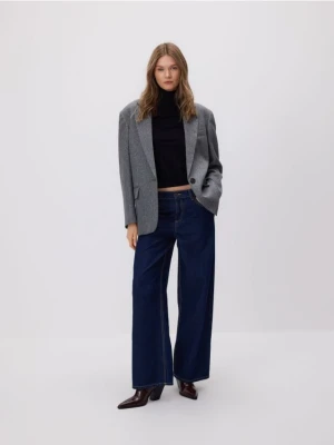 Reserved - Jeansy wide leg - granatowy