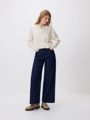 Reserved - Jeansy wide leg - granatowy
