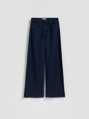 Reserved - Jeansy wide leg - granatowy