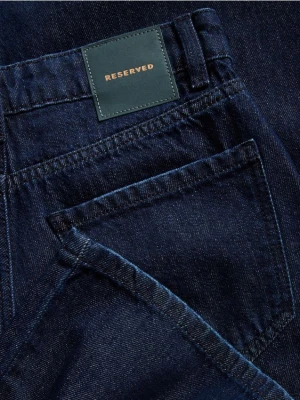 Reserved - Jeansy wide leg - granatowy