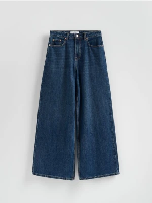 Reserved - Jeansy wide leg - granatowy