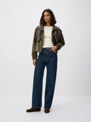 Reserved - Jeansy wide leg - granatowy