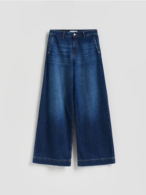 Reserved - Jeansy wide leg - granatowy
