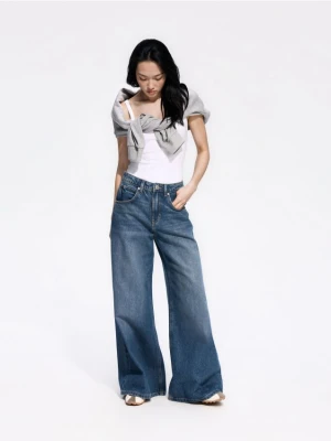 Reserved - Jeansy wide leg - granatowy
