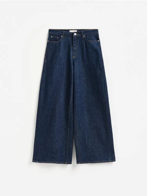 Reserved - Jeansy wide leg - granatowy