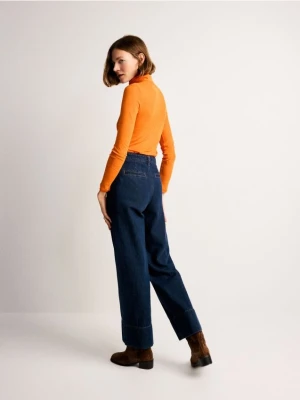Reserved - Jeansy wide leg - granatowy