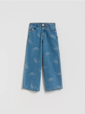 Reserved - Jeansy wide leg Lilo i Stitch - niebieski