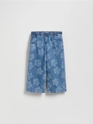 Zdjęcie produktu Reserved - Jeansy wide leg na gumce - niebieski