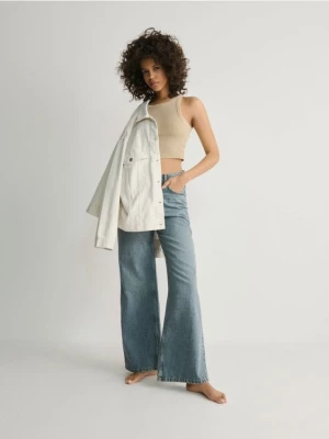 Reserved - Jeansy wide leg - niebieski