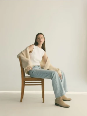 Reserved - Jeansy wide leg - niebieski