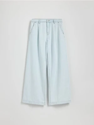 Reserved - Jeansy wide leg - niebieski