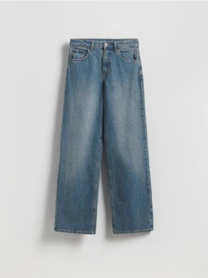 Reserved - Jeansy wide leg - niebieski