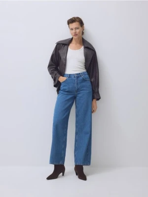 Reserved - Jeansy wide leg - niebieski