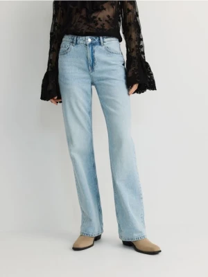 Reserved - Jeansy wide leg - niebieski