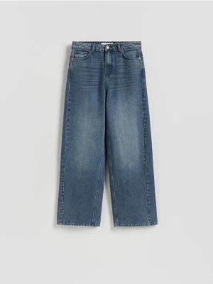 Reserved - Jeansy wide leg - niebieski
