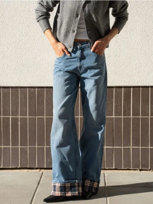 Reserved - Jeansy wide leg - niebieski