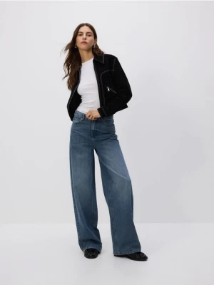 Reserved - Jeansy wide leg - niebieski
