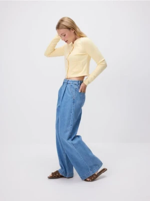 Reserved - Jeansy wide leg - niebieski