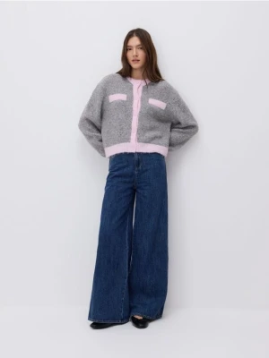 Reserved - Jeansy wide leg - niebieski