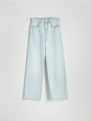 Reserved - Jeansy wide leg - niebieski