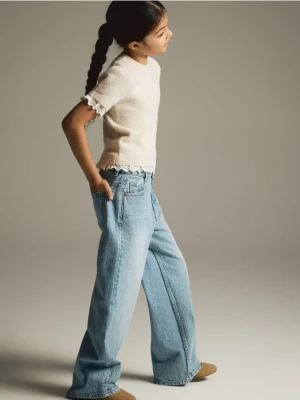 Reserved - Jeansy wide leg - niebieski