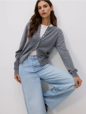 Reserved - Jeansy wide leg - niebieski