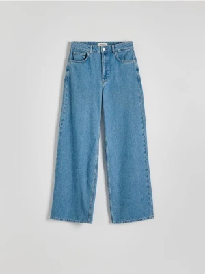 Reserved - Jeansy wide leg - niebieski