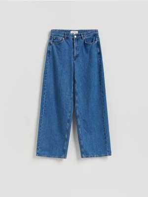 Reserved - Jeansy wide leg - niebieski