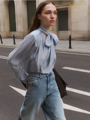 Reserved - Jeansy wide leg - niebieski