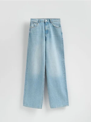 Reserved - Jeansy wide leg - niebieski